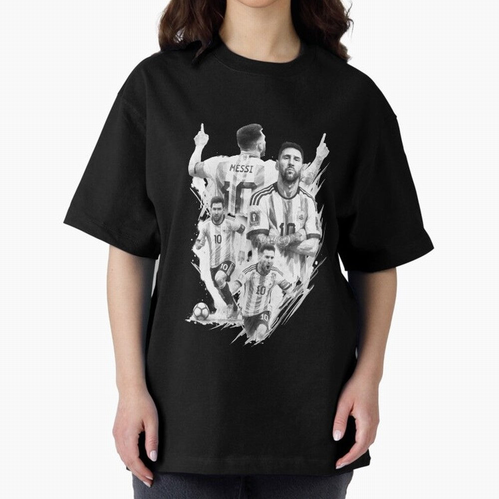 BLACK WHITE Lionel Messi watercolor illustration Classic T-Shirt Mark Global Football Passion for FIFA World Cup 2026 USA Canada Mexico, Highlighting Messi and Cristiano Ronaldo, Argentina, France and Brazil, Champion Mindset, Group Stage Buzz,