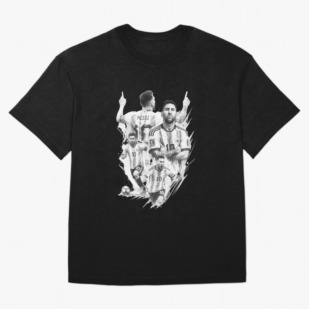 BLACK WHITE Lionel Messi watercolor illustration Classic T-Shirt Mark Global Football Passion for FIFA World Cup 2026 USA Canada Mexico, Highlighting Messi and Cristiano Ronaldo, Argentina, France and Brazil, Champion Mindset, Group Stage Buzz,