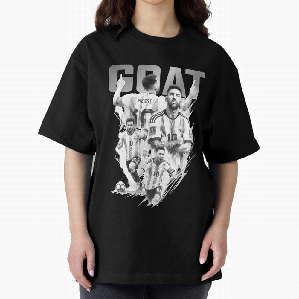 BLACK WHITE GOAT Lionel Messi watercolor illustration Classic T-Shirt Stand Proud for FIFA World Cup 2026 USA Canada Mexico for Fans of Neymar, Haaland and Cristiano Ronaldo and Germany, Bringing Game Day Rituals, Football Legends, Country Pride