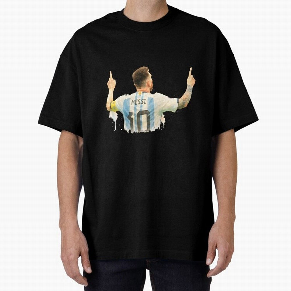 celebration Lionel Messi watercolor illustration Classic T-Shirt Celebrate the Stars of Global Football Passion for FIFA World Cup 2026, Centered on Neymar, England, Sports Nostalgia, International Competition, Famous Players and Unforgettable