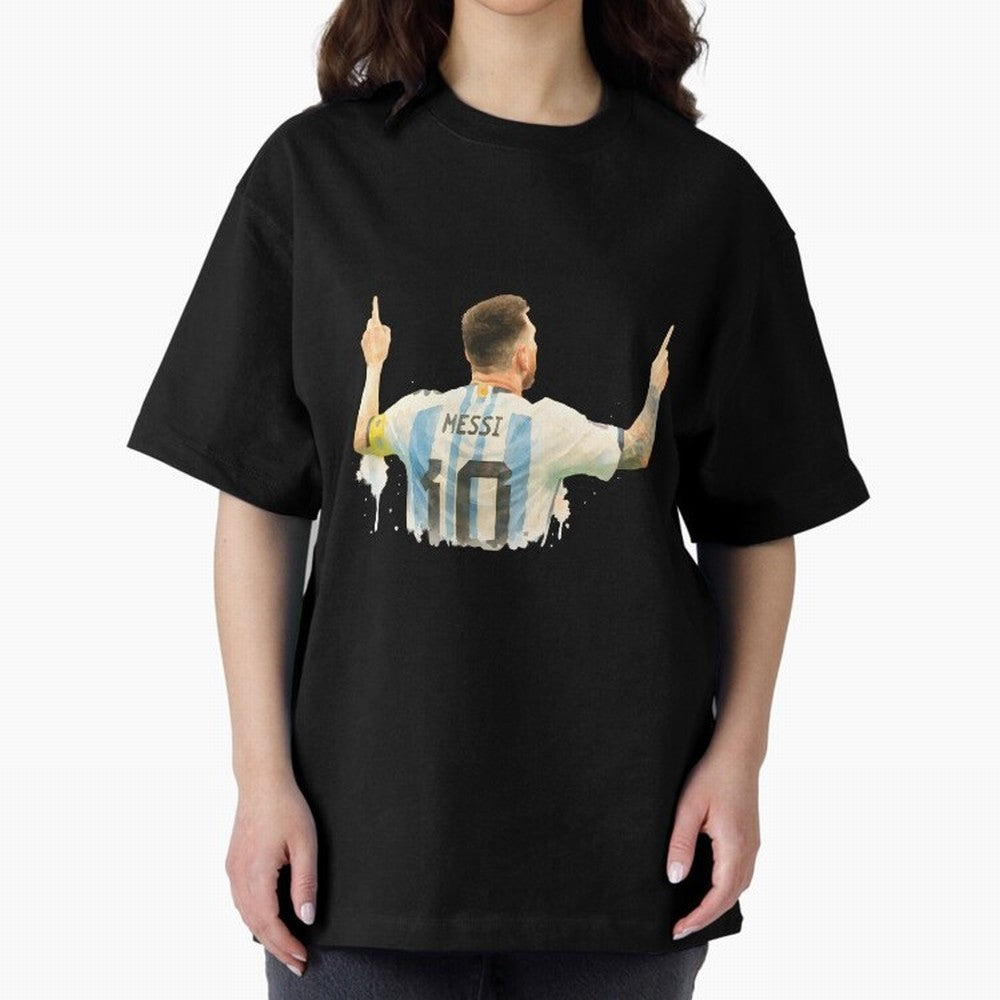 celebration Lionel Messi watercolor illustration Classic T-Shirt Celebrate the Stars of Global Football Passion for FIFA World Cup 2026, Centered on Neymar, England, Sports Nostalgia, International Competition, Famous Players and Unforgettable