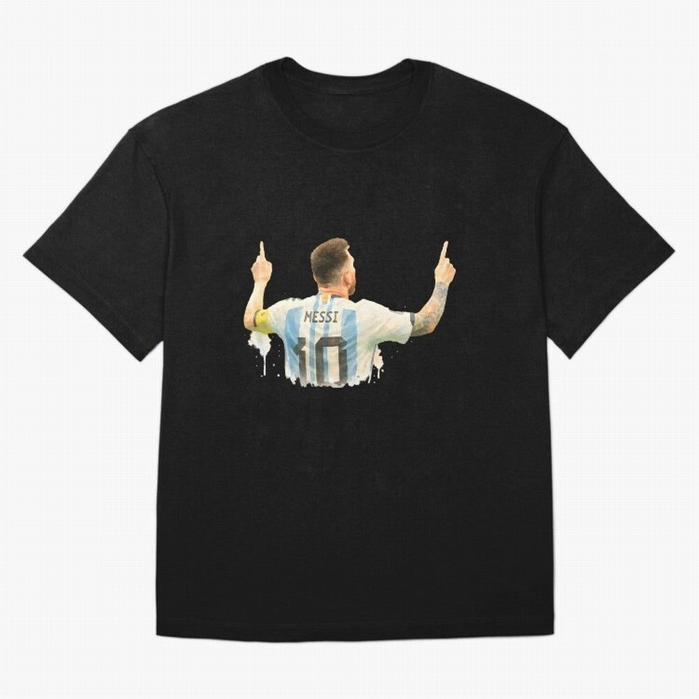 celebration Lionel Messi watercolor illustration Classic T-Shirt Celebrate the Stars of Global Football Passion for FIFA World Cup 2026, Centered on Neymar, England, Sports Nostalgia, International Competition, Famous Players and Unforgettable