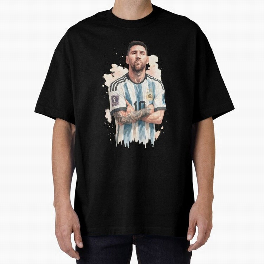 Lionel Messi watercolor illustration Classic T-Shirt Keep Football History Alive during the FIFA World Cup 2026 USA Canada Mexico Journey through Mbappe Highlights, France Pride, Championship Spirit, Famous Goals, Roaring Crowds and International