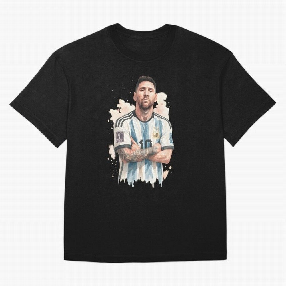Lionel Messi watercolor illustration Classic T-Shirt Keep Football History Alive during the FIFA World Cup 2026 USA Canada Mexico Journey through Mbappe Highlights, France Pride, Championship Spirit, Famous Goals, Roaring Crowds and International