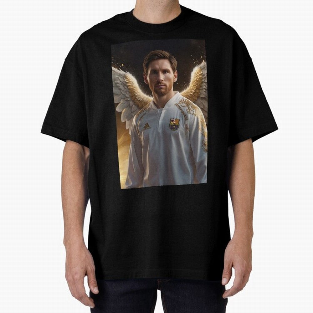 Lionel Messi An Ange Oversized T-Shirt Carry the Dream of FIFA World Cup 2026 Capturing Cristiano Ronaldo, Portugal Energy, Sports Nostalgia, International Competition, Famous Players and Unforgettable Victories; Ideal for Fans Who Follow Messi,