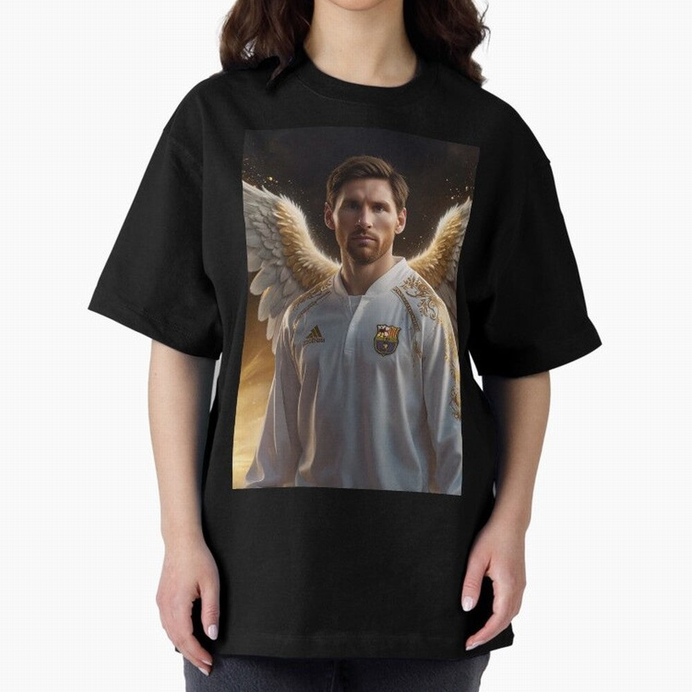 Lionel Messi An Ange Oversized T-Shirt Carry the Dream of FIFA World Cup 2026 Capturing Cristiano Ronaldo, Portugal Energy, Sports Nostalgia, International Competition, Famous Players and Unforgettable Victories; Ideal for Fans Who Follow Messi,