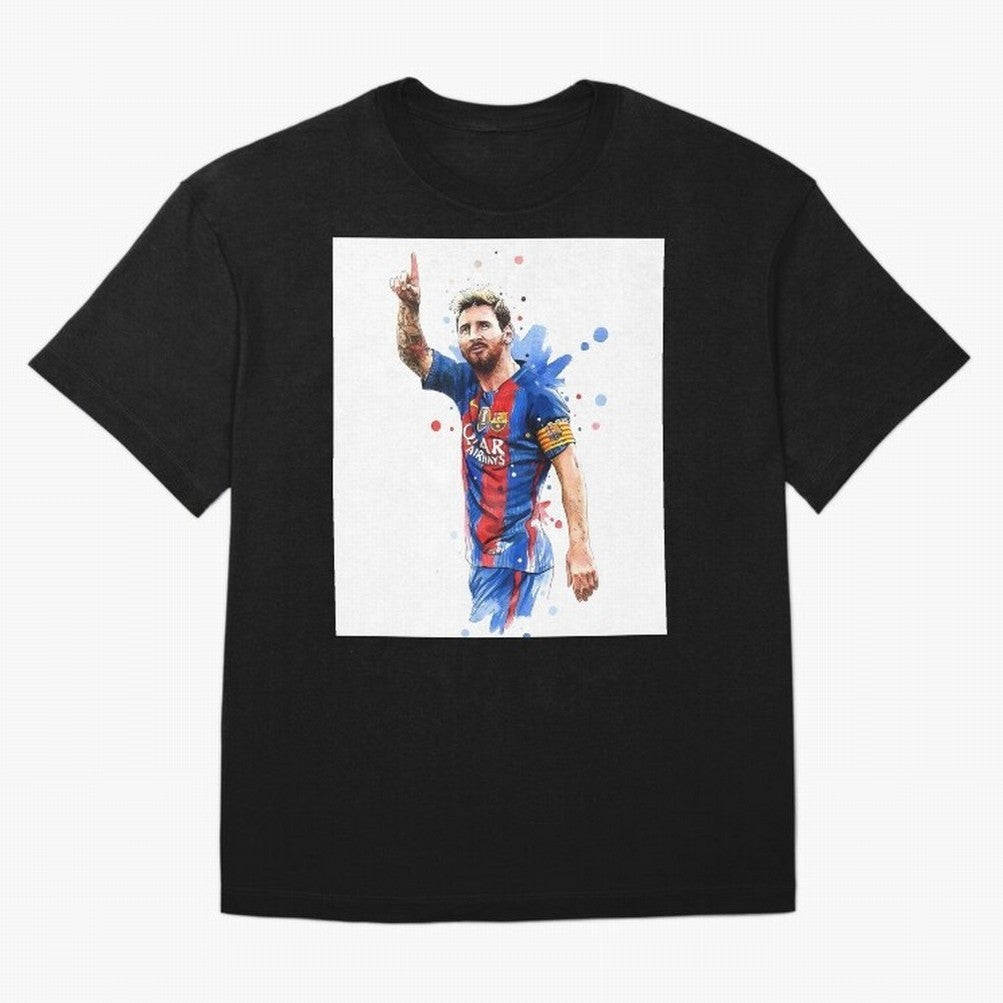 Lionel Messi Barcelona football legend Oversized T-Shirt Show Your Stadium Side during Global Football Passion for FIFA World Cup 2026 Group Stage, Connected to Messi, Neymar and Mbappe, Argentina, France and Brazil, Match Day Excitement, Supporter