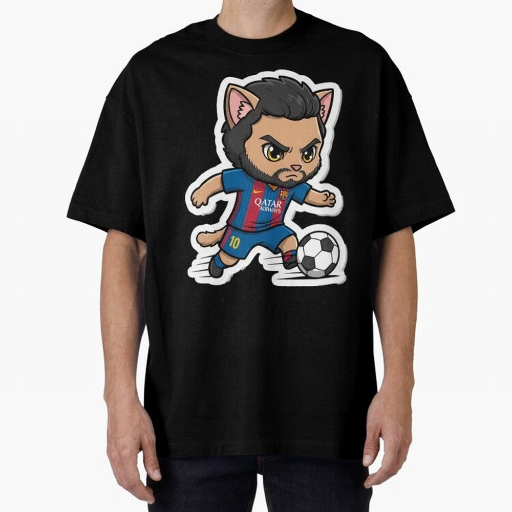 Fcb - Fc Barcelona | Cute Cat Messi with Jersey Barcelona Classic T-Shirt Carry National Pride through FIFA World Cup 2026 USA Canada Mexico for Fans of Haaland and Mbappe and Portugal, Spain and Germany, Bringing Stadium Memories, Football