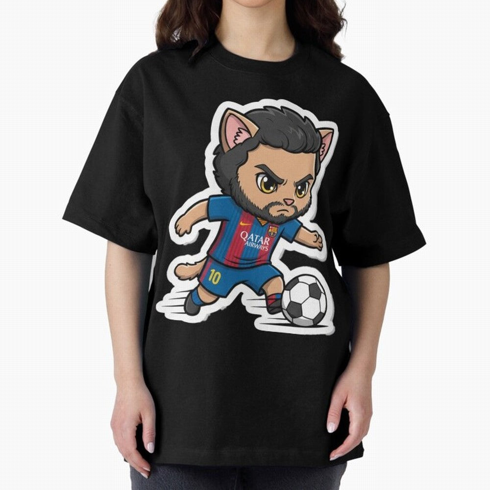 Fcb - Fc Barcelona | Cute Cat Messi with Jersey Barcelona Classic T-Shirt Carry National Pride through FIFA World Cup 2026 USA Canada Mexico for Fans of Haaland and Mbappe and Portugal, Spain and Germany, Bringing Stadium Memories, Football