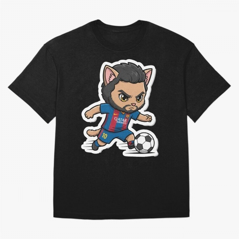 Fcb - Fc Barcelona | Cute Cat Messi with Jersey Barcelona Classic T-Shirt Carry National Pride through FIFA World Cup 2026 USA Canada Mexico for Fans of Haaland and Mbappe and Portugal, Spain and Germany, Bringing Stadium Memories, Football