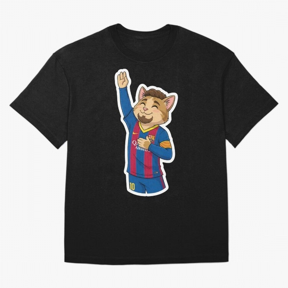 Fcb - Fc Barcelona | Cute Cat Messi with Jersey Barcelona Oversized T-Shirt Capture Stadium Memories from FIFA World Cup 2026 USA Canada Mexico Spirit, Capturing Germany, Messi and Cristiano Ronaldo, Soccer Culture, Superstar Moments, National Team