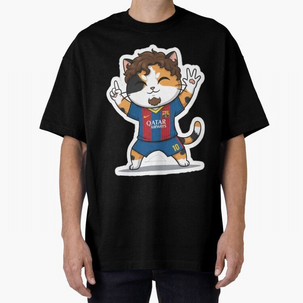 Fcb - Fc Barcelona | Cute Cat Messi with Jersey Barcelona Classic T-Shirt Make Every Match About the FIFA World Cup 2026 Group Stage Journey through Messi, CR7 and Mbappe Highlights, France and Portugal Pride, Vintage Soccer Flavor, Modern Football