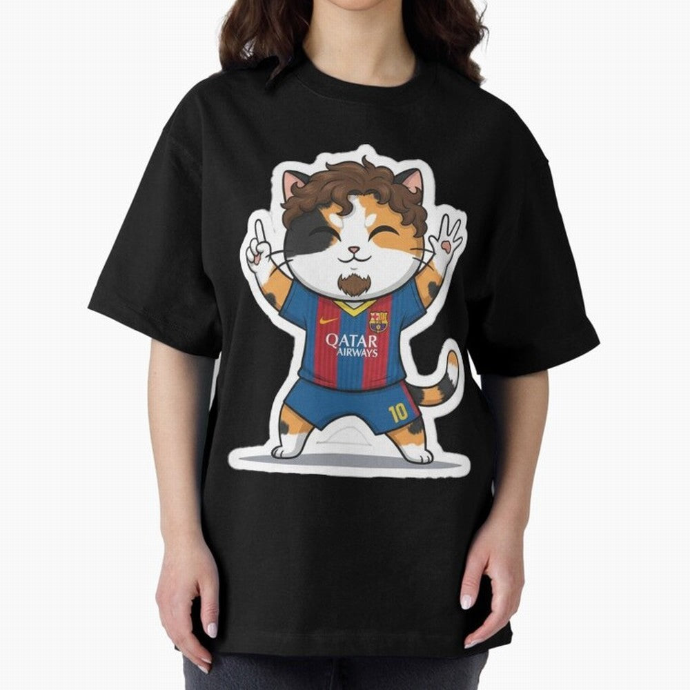 Fcb - Fc Barcelona | Cute Cat Messi with Jersey Barcelona Classic T-Shirt Make Every Match About the FIFA World Cup 2026 Group Stage Journey through Messi, CR7 and Mbappe Highlights, France and Portugal Pride, Vintage Soccer Flavor, Modern Football