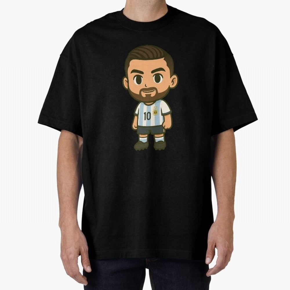 Lionel Messi Cartoon Art Argentina Classic T-Shirt Refresh FIFA World Cup 2026 Driven by Messi, Neymar and Mbappe, Germany Energy, Sports Nostalgia, International Competition, Famous Players and Unforgettable Victories; Created for Match Day