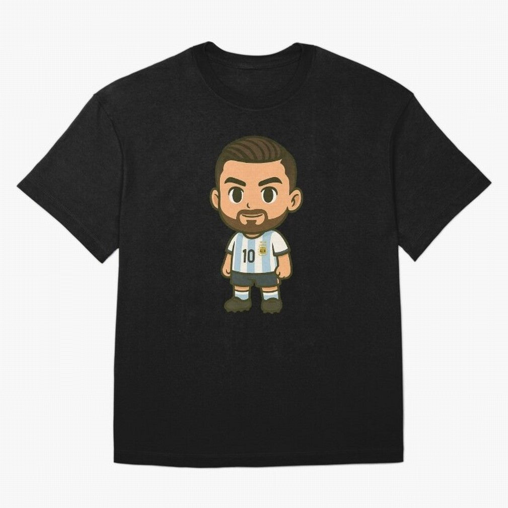 Lionel Messi Cartoon Art Argentina Classic T-Shirt Refresh FIFA World Cup 2026 Driven by Messi, Neymar and Mbappe, Germany Energy, Sports Nostalgia, International Competition, Famous Players and Unforgettable Victories; Created for Match Day