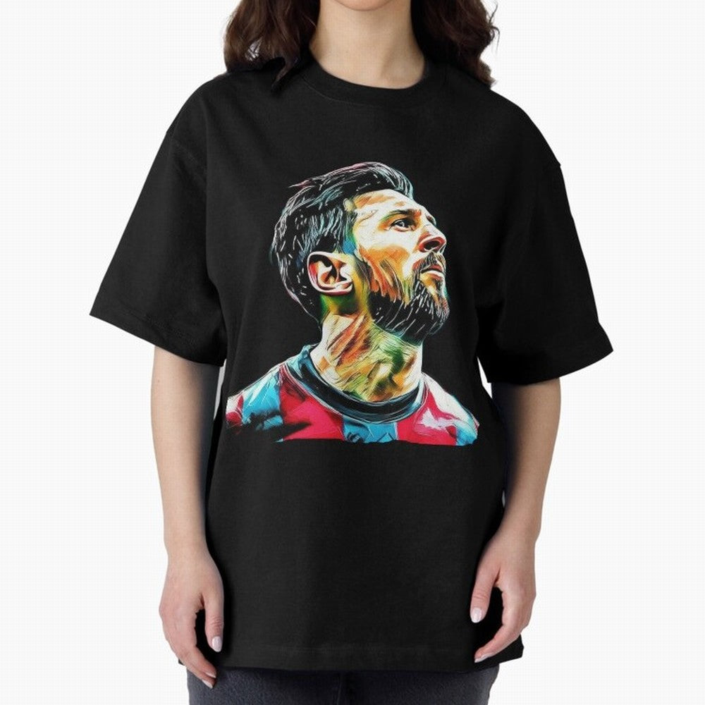 Messi Oversized T-Shirt Turn Football Passion into Global Football Passion for FIFA World Cup 2026, Capturing Messi, CR7 and Mbappe, France and Portugal, Retro Football Energy, Iconic Rivalries, Trophy Chase Drama and Stadium Atmosphere; Created