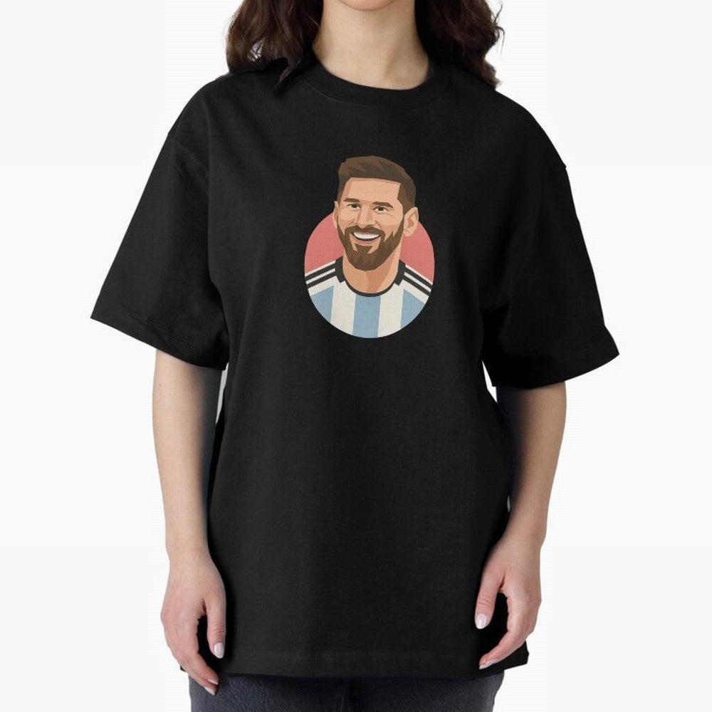 Messi Oversized T-Shirt Show Fan Pride Across FIFA World Cup 2026 USA Canada Mexico Spirit, Connected to Netherlands, Haaland and Mbappe, Football Passion, Legendary Performances, Festival Vibes and Supporter Community; Ideal for Football Dads,