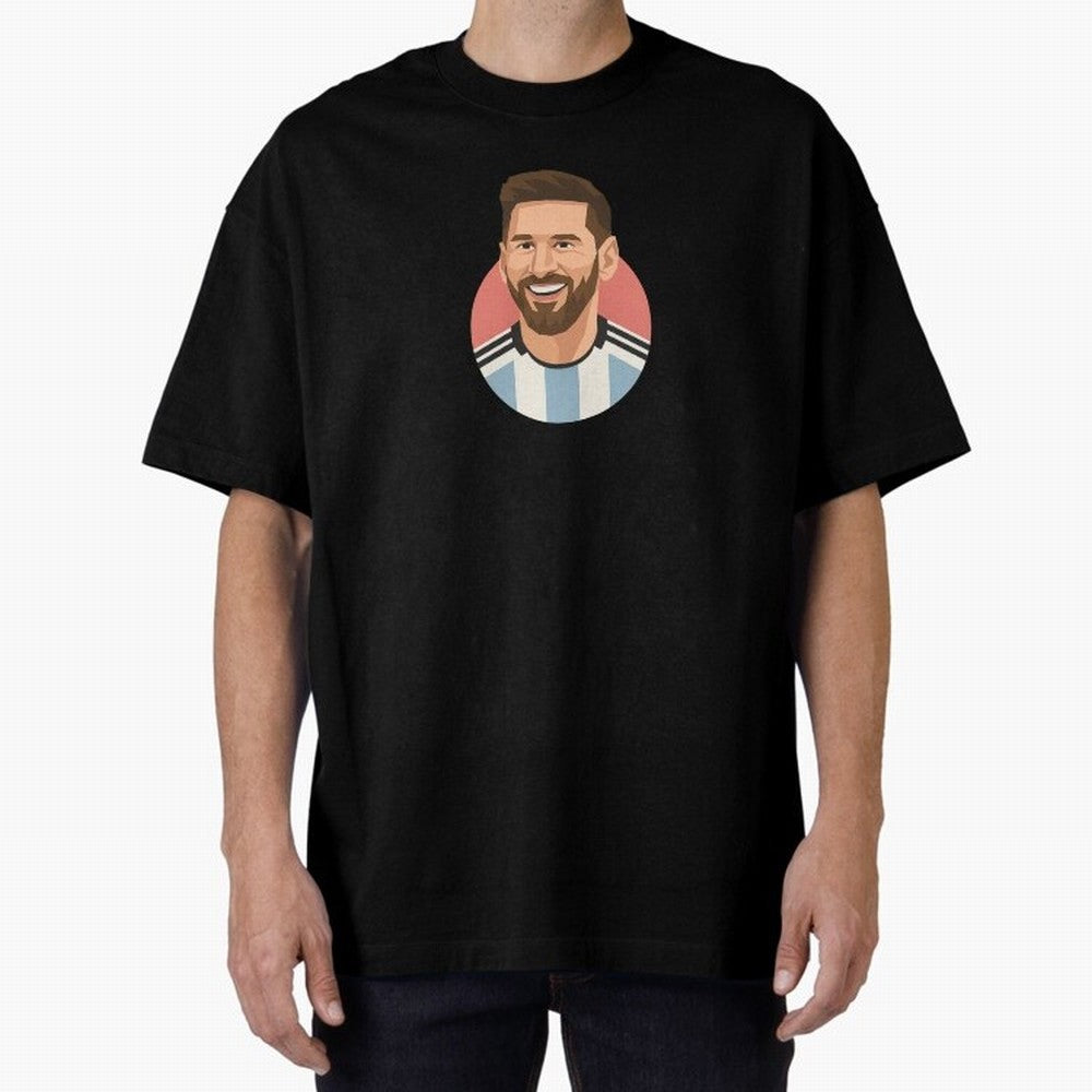 Messi Oversized T-Shirt Show Fan Pride Across FIFA World Cup 2026 USA Canada Mexico Spirit, Connected to Netherlands, Haaland and Mbappe, Football Passion, Legendary Performances, Festival Vibes and Supporter Community; Ideal for Football Dads,