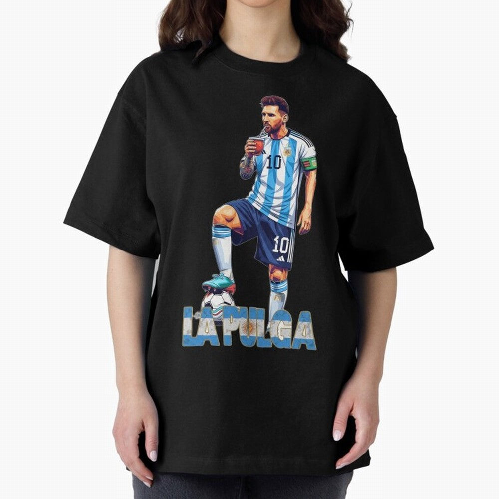 Messi the Flea Drinking Mate ¨C Unique Design by The Goat Classic T-Shirt Celebrate the Road through Global Football Passion for FIFA World Cup 2026 Group Stage, Highlighting Mbappe, France and Portugal, Goal Celebration Energy, Supporter Heritage,