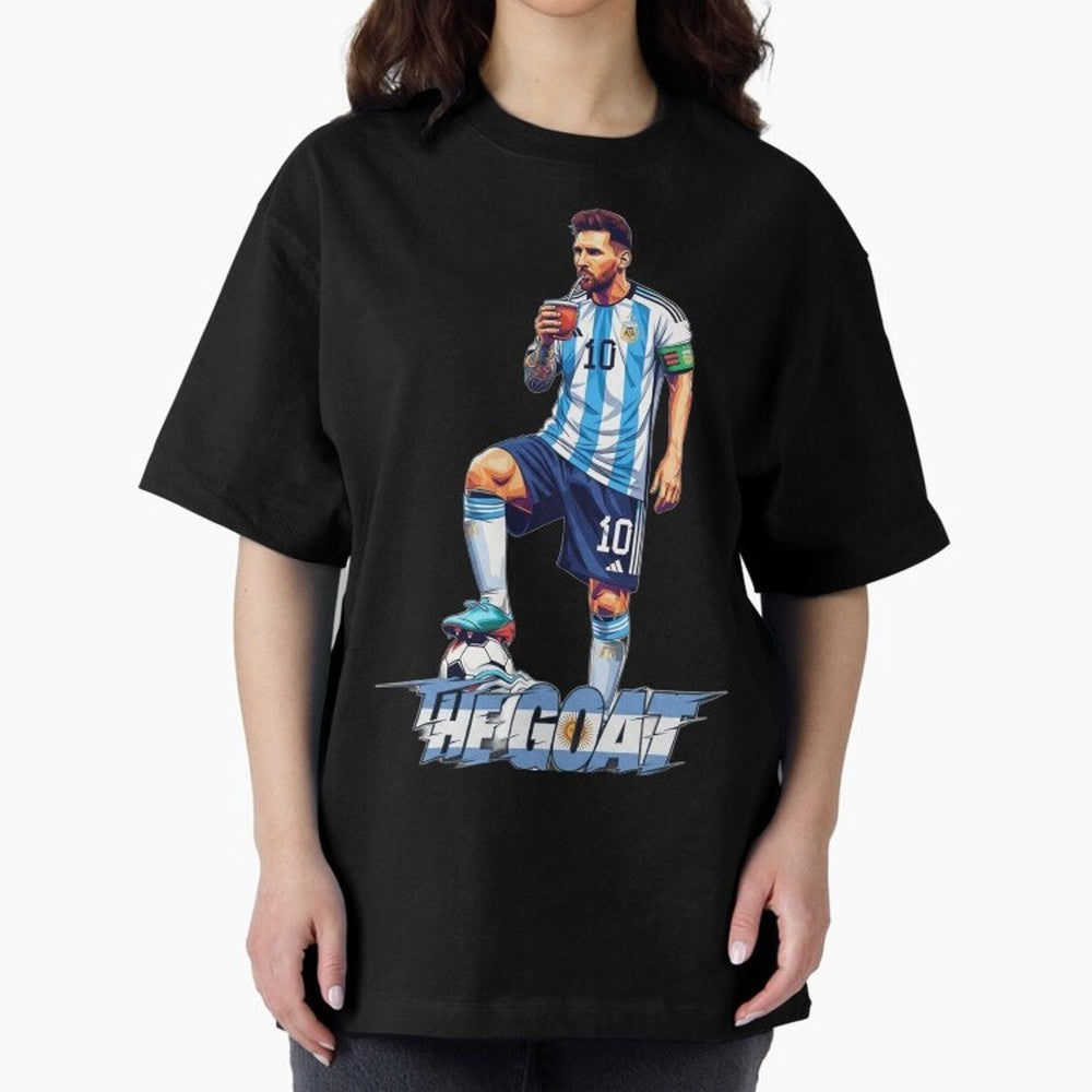 Messi Illustrated Style Drinking Mate ¨C Unique Design by The Goat Classic T-Shirt Discover Match Day Hype around FIFA World Cup 2026, Messi, Portugal, Spain and Germany, Worldwide Fan Energy, Dramatic Goals, Stadium Lights and Championship
