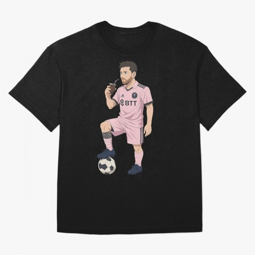 Lionel Messi Anime Style Drinking Mate - The Goat Inter Miami Classic T-Shirt Turn Up for FIFA World Cup 2026 Highlighting Mbappe, Spain Energy, Tournament Hype, Historic Matchups, Family Viewing Parties and Global Sports Pride; Created for Match