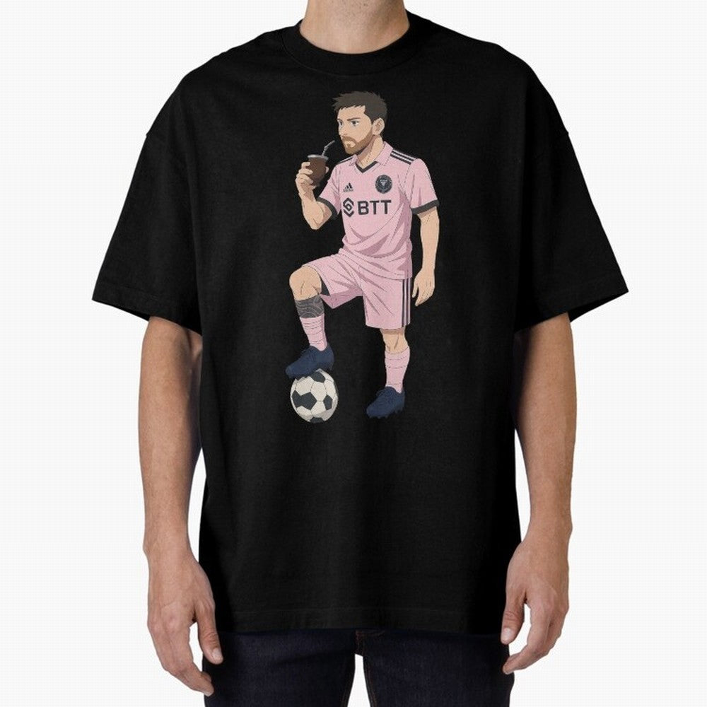 Lionel Messi Anime Style Drinking Mate - The Goat Inter Miami Classic T-Shirt Turn Up for FIFA World Cup 2026 Highlighting Mbappe, Spain Energy, Tournament Hype, Historic Matchups, Family Viewing Parties and Global Sports Pride; Created for Match