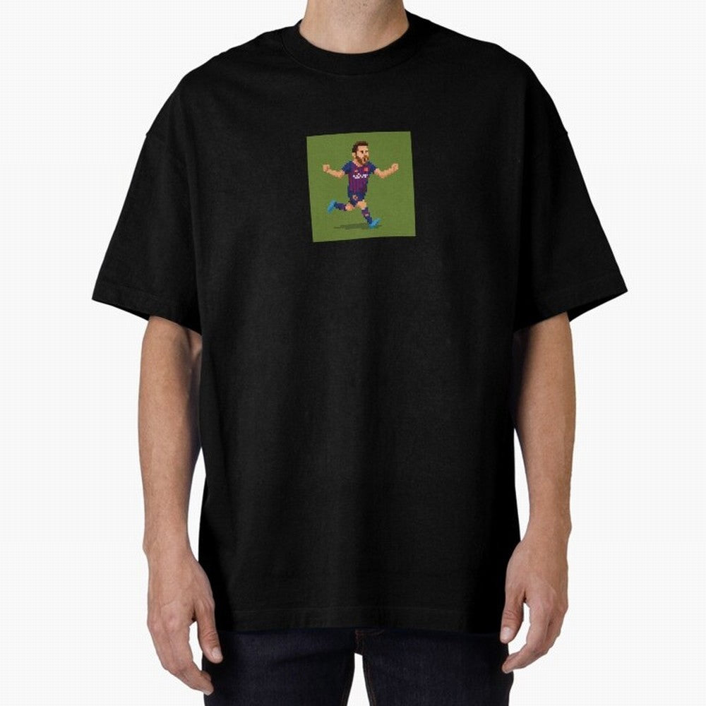 Lionel Messi Barcelona Pixel Art Tribute Classic T-Shirt Fuel the FIFA World Cup 2026 Journey through Cristiano Ronaldo Highlights, England Pride, Sports Nostalgia, International Competition, Famous Players and Unforgettable Victories; Built for