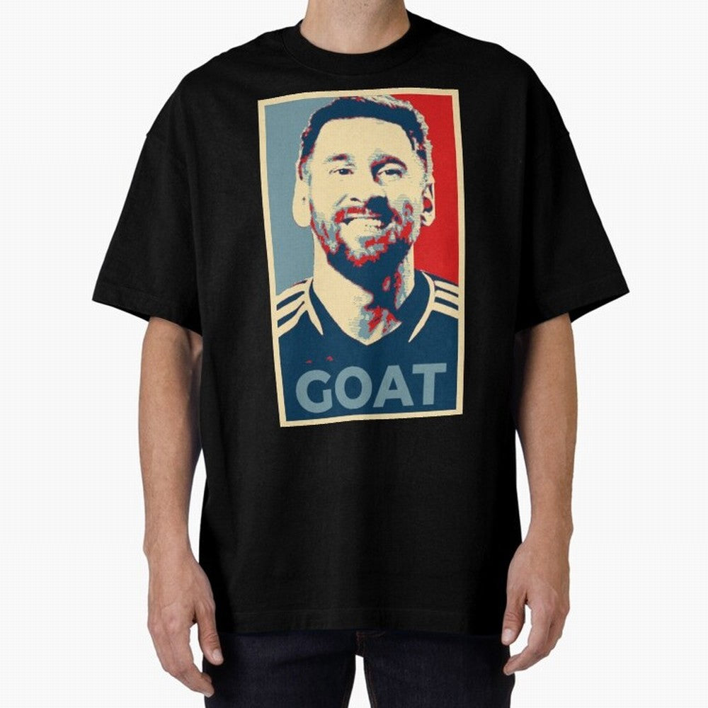 Messi - Hope Oversized T-Shirt Celebrate Classic Football Spirit in Match Day Hype around FIFA World Cup 2026, Haaland, Argentina, France and Brazil, Vintage Soccer Flavor, Modern Football Stars, National Flags and Final Night Emotion; Made for Die