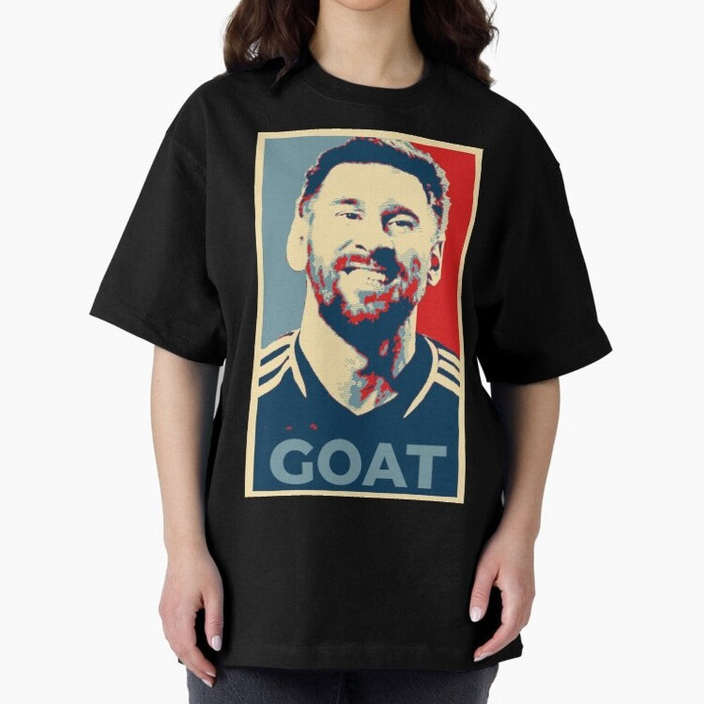 Messi - Hope Oversized T-Shirt Celebrate Classic Football Spirit in Match Day Hype around FIFA World Cup 2026, Haaland, Argentina, France and Brazil, Vintage Soccer Flavor, Modern Football Stars, National Flags and Final Night Emotion; Made for Die