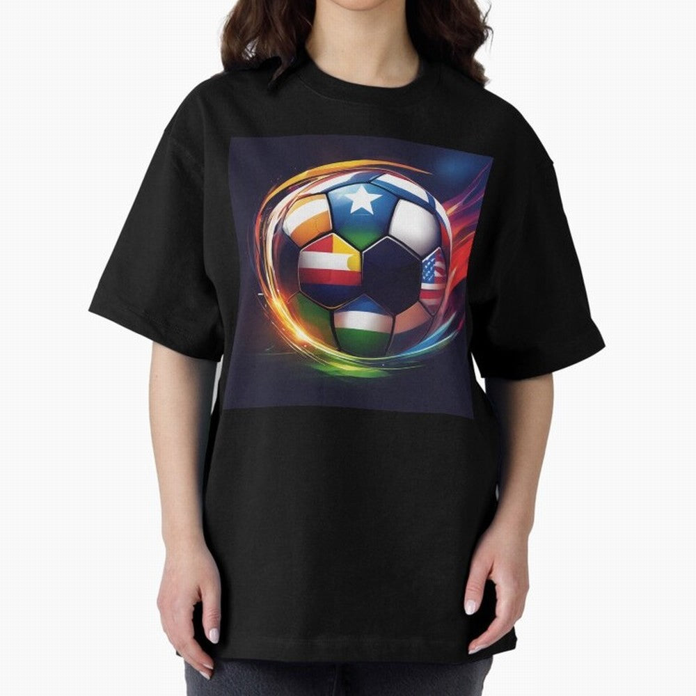 Soccer 2 Oversized T-Shirt Support Your Favorite Stars during FIFA World Cup 2026 Spirit, Centered on Portugal, Spain and Germany, Cristiano Ronaldo, Match Day Excitement, Supporter Culture, Golden Goals and Global Football Passion; Built for