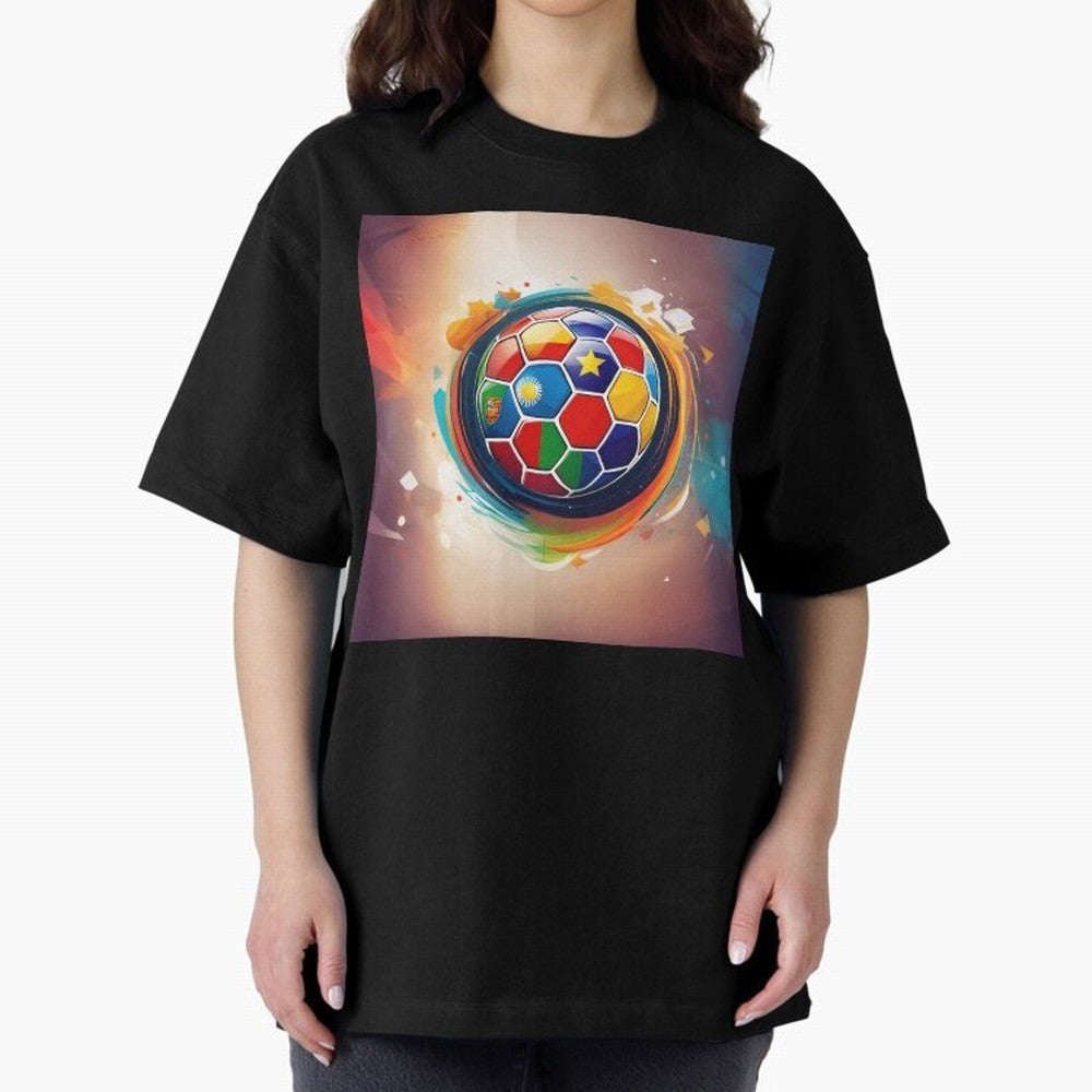 soccer 1 Oversized T-Shirt Feel International Energy from Match Day Hype around FIFA World Cup 2026, CR7, Argentina and Brazil, Supporter Pride, Iconic Celebrations, Legendary Names and Global Match Day Energy; Perfect for Fans, Collectors, Family