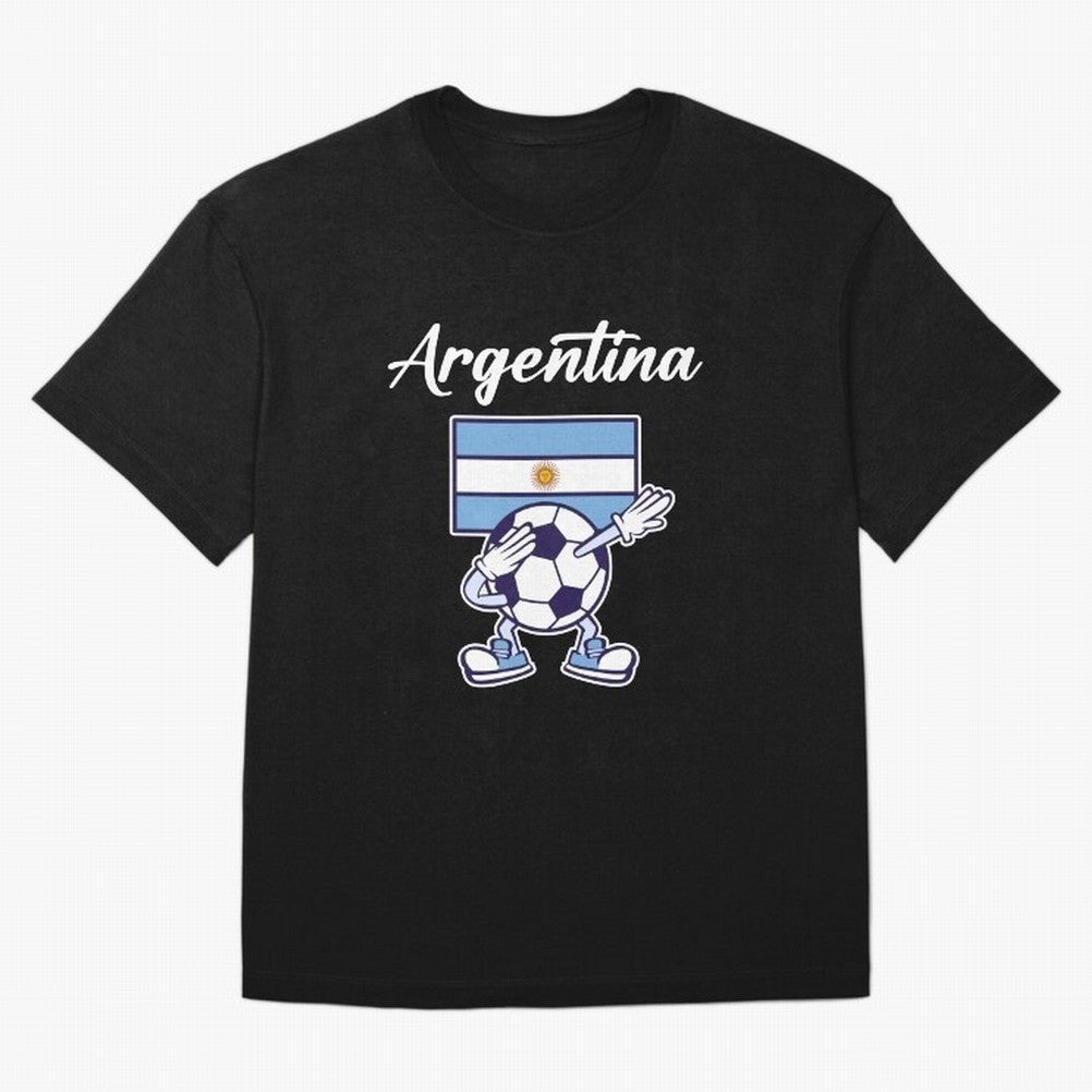 ARGENTINA - Dabbing Football Soccer Ball - ARGENTINA Oversized T-Shirt Capture Stadium Memories from FIFA World Cup 2026 Group Stage Spirit, Inspired by Netherlands, Messi, Stadium Memories, Football Loyalty, International Chants and Championship