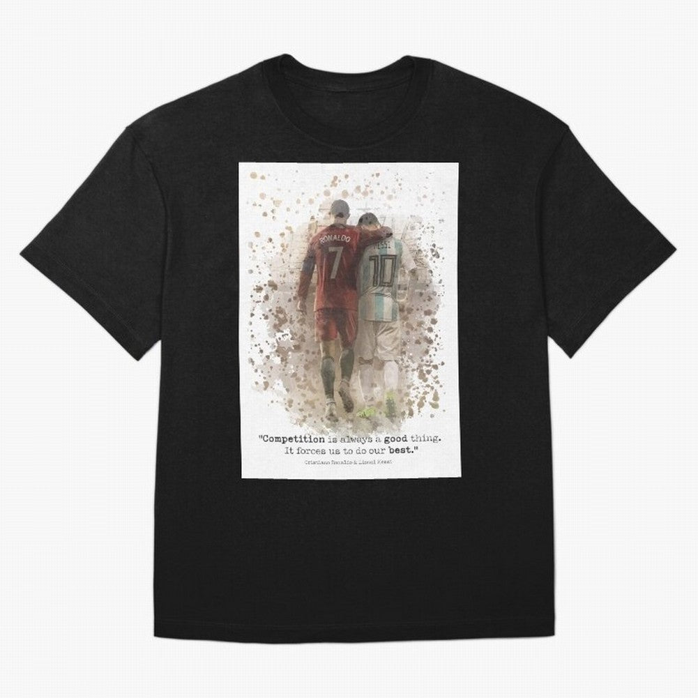 Cristiano Ronaldo Messi Soccer Quote Poster Oversized T-Shirt Bring Retro Soccer Energy to FIFA World Cup 2026 USA Canada Mexico Centered on Haaland, Portugal, Spain and Germany Energy, Stadium Memories, Football Loyalty, International Chants and