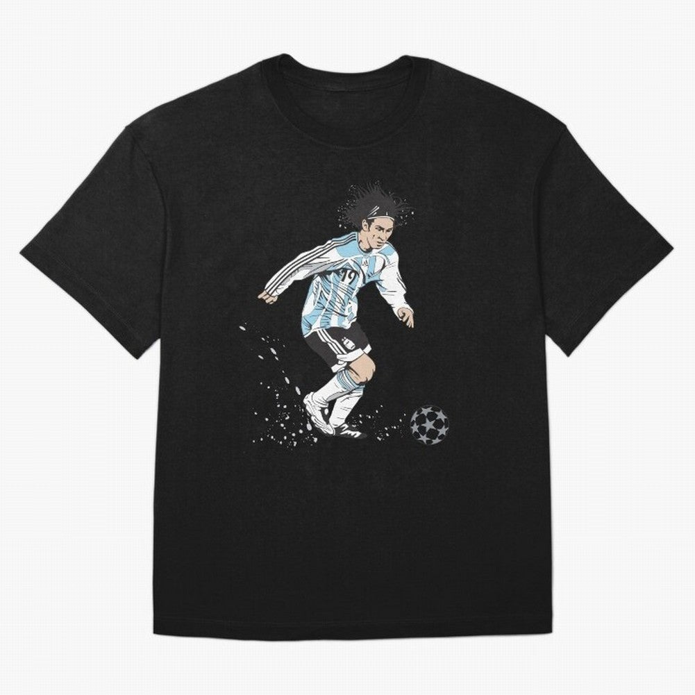 Lionel Messi runner Oversized T-Shirt Share Match Day Hype around FIFA World Cup 2026 USA Canada Mexico, Cristiano Ronaldo, Germany, Championship Spirit, Famous Goals, Roaring Crowds and International Football Unity; Made for Collectors Who Enjoy