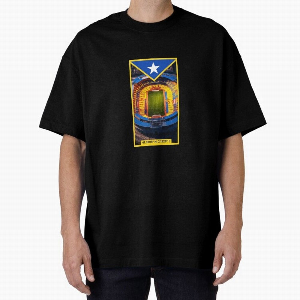 Barcelona Stadium Coordinates Graphic Essential T-Shirt Show Up for the Glory of FIFA World Cup 2026 Group Stage for Fans of Mbappe and Netherlands, Bringing Football History, Final Match Energy, Crowd Noise and Once in a Lifetime Moments; Perfect