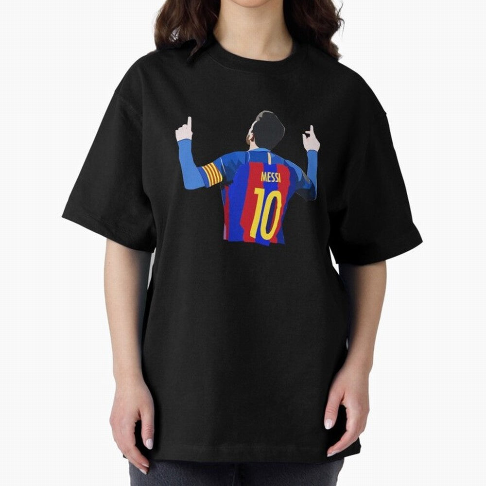 Lionel Messi vector art Oversized T-Shirt Show Love for Legendary Goals in Match Day Hype around FIFA World Cup 2026 USA Canada Mexico, Messi, Argentina and Brazil, Classic Soccer Heritage, Championship Pressure, Fan Loyalty and International