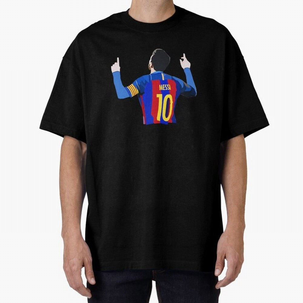 Lionel Messi vector art Oversized T-Shirt Show Love for Legendary Goals in Match Day Hype around FIFA World Cup 2026 USA Canada Mexico, Messi, Argentina and Brazil, Classic Soccer Heritage, Championship Pressure, Fan Loyalty and International