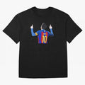 Lionel Messi vector art Oversized T-Shirt Show Love for Legendary Goals in Match Day Hype around FIFA World Cup 2026 USA Canada Mexico, Messi, Argentina and Brazil, Classic Soccer Heritage, Championship Pressure, Fan Loyalty and International