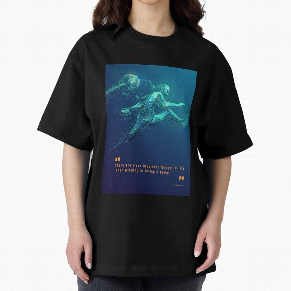 soccer football graphic Lionel Messi quotes Oversized T-Shirt Carry the Colors and Pride of the FIFA World Cup 2026 Journey through Cristiano Ronaldo, Haaland and CR7 Highlights, France and Portugal Pride, Vintage Soccer Flavor, Modern Football