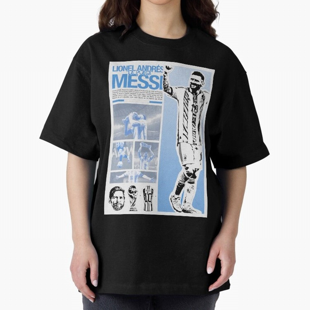 The Flea Lionel Messi Oversized T-Shirt Back the Journey through FIFA World Cup 2026 Group Stage Spirit, Capturing France and Portugal, Messi and Cristiano Ronaldo, Worldwide Fan Energy, Dramatic Goals, Stadium Lights and Championship Celebrations;