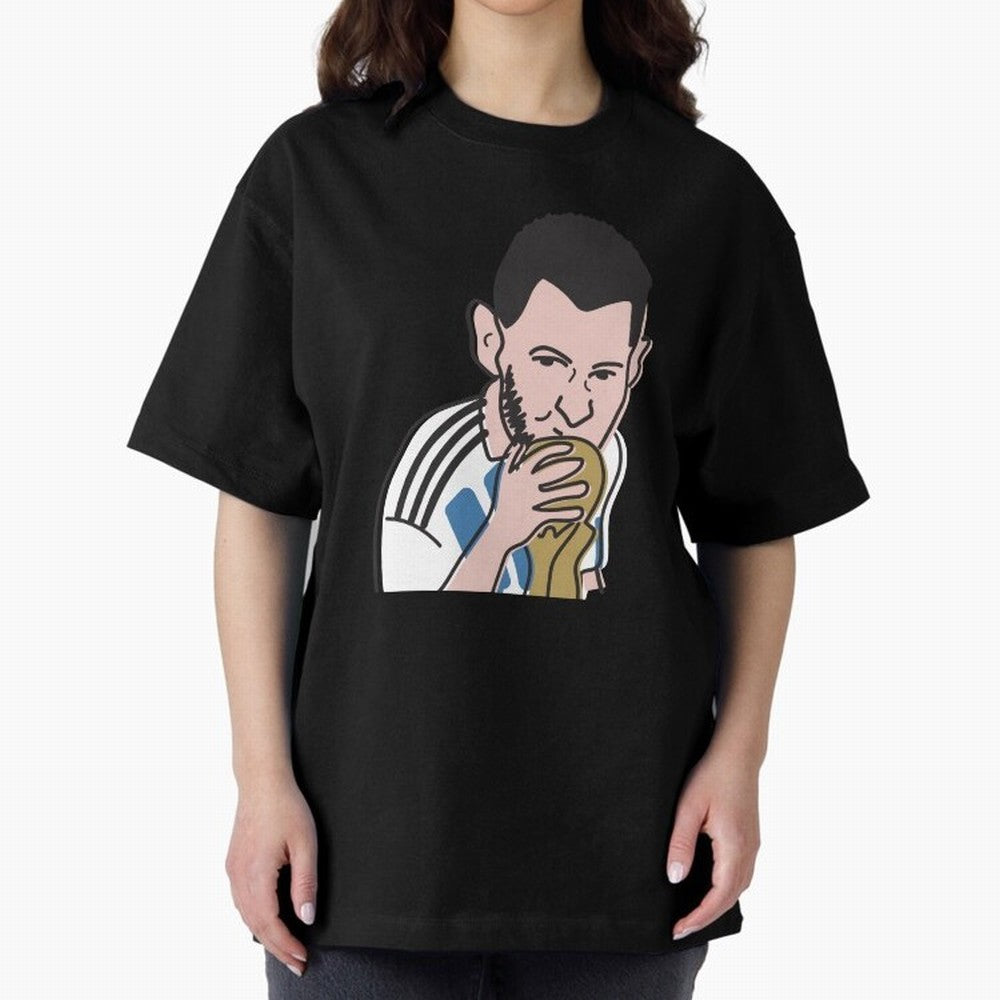 Lionel Messi in Weirdtual Reality Oversized T-Shirt Turn Every Weekend Toward the FIFA World Cup 2026 USA Canada Mexico Journey through Neymar, Haaland and Cristiano Ronaldo Highlights, Brazil, Portugal and Argentina Pride, Goal Celebration Energy,
