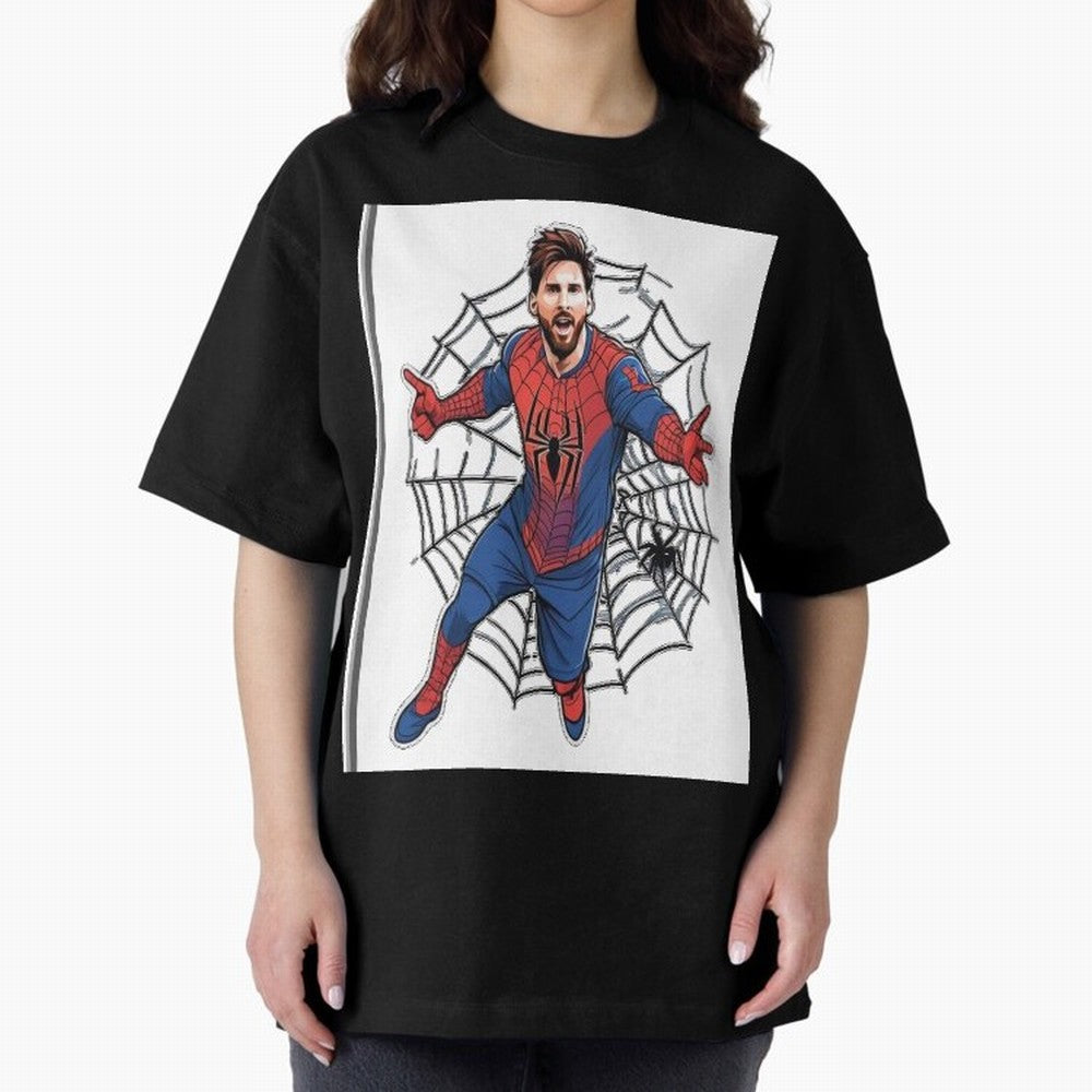 Lionel Messi Spider Oversized T-Shirt Feel the Roar of Match Day Hype around FIFA World Cup 2026 USA Canada Mexico, Haaland, Spain, Match Day Excitement, Supporter Culture, Golden Goals and Global Football Passion; Perfect for Fans, Collectors,