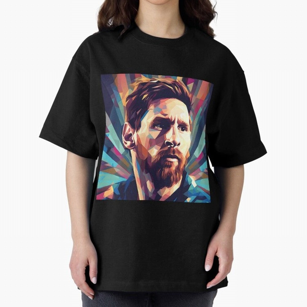 Lionel Messi Portrait Abstract Digital Art, Football Player Classic T-Shirt Celebrate Soccer Greatness during Match Day Hype around FIFA World Cup 2026, Messi, Brazil, Vintage Soccer Flavor, Modern Football Stars, National Flags and Final Night