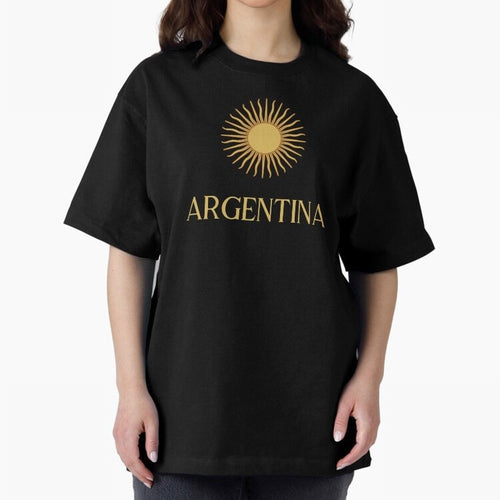 Argentina Gold Oversized T-Shirt Fuel the Hype around FIFA World Cup 2026 Group Stage Spirit, with France and Portugal, Messi, Neymar and Mbappe, Vintage Soccer Flavor, Modern Football Stars, National Flags and Final Night Emotion; Made for