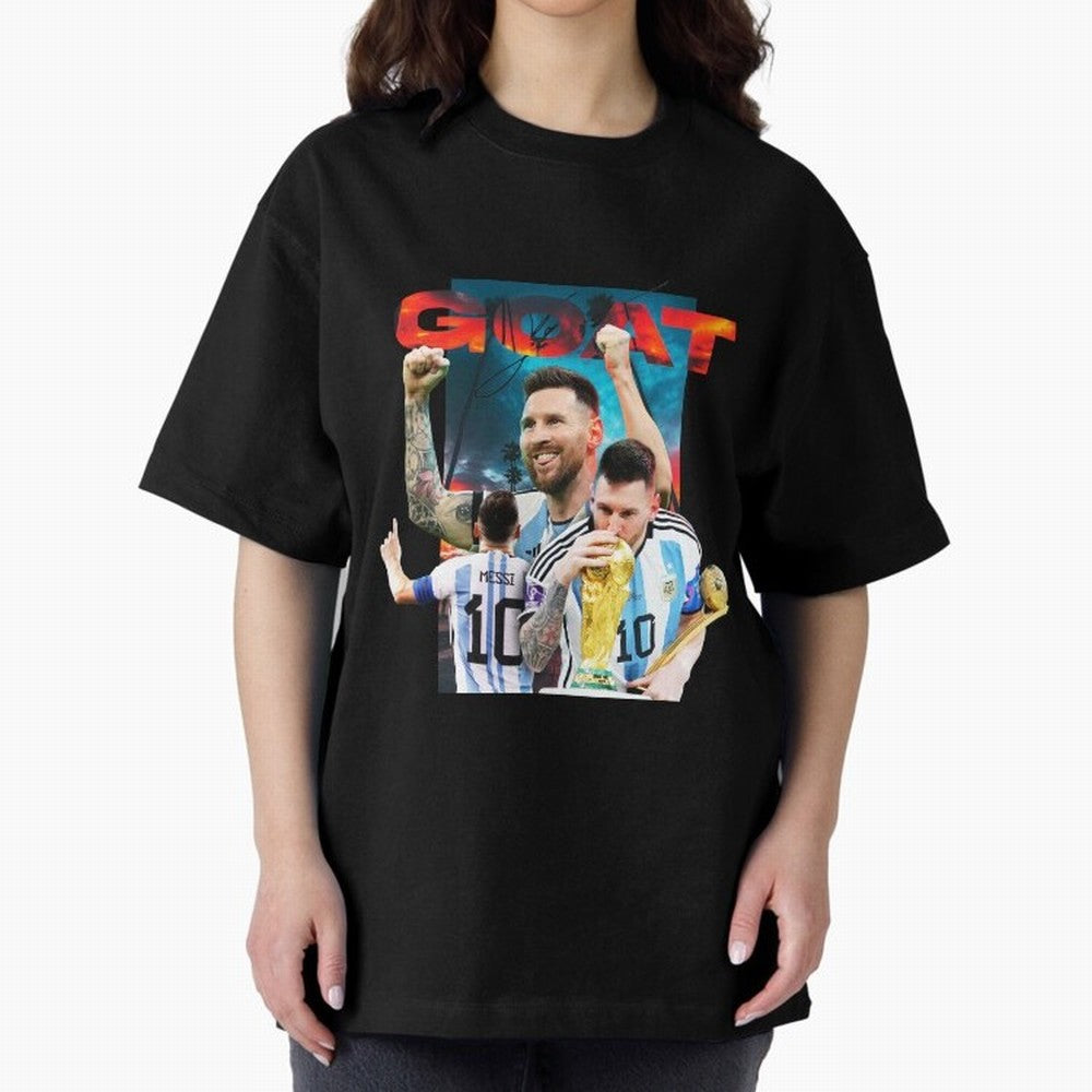 Messi GOAT Premium T-Shirt Celebrate the Road through Match Day Hype around FIFA World Cup 2026, CR7, Spain and Netherlands, Stadium Chants, National Pride, Trophy Dreams and Unforgettable Football Memories; Perfect for Supporters Who Want Bold