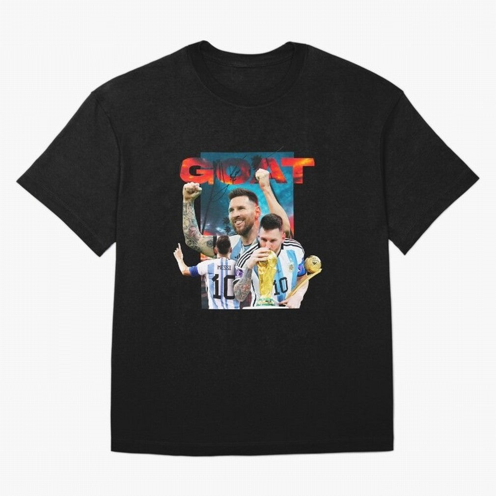 Messi GOAT Premium T-Shirt Celebrate the Road through Match Day Hype around FIFA World Cup 2026, CR7, Spain and Netherlands, Stadium Chants, National Pride, Trophy Dreams and Unforgettable Football Memories; Perfect for Supporters Who Want Bold