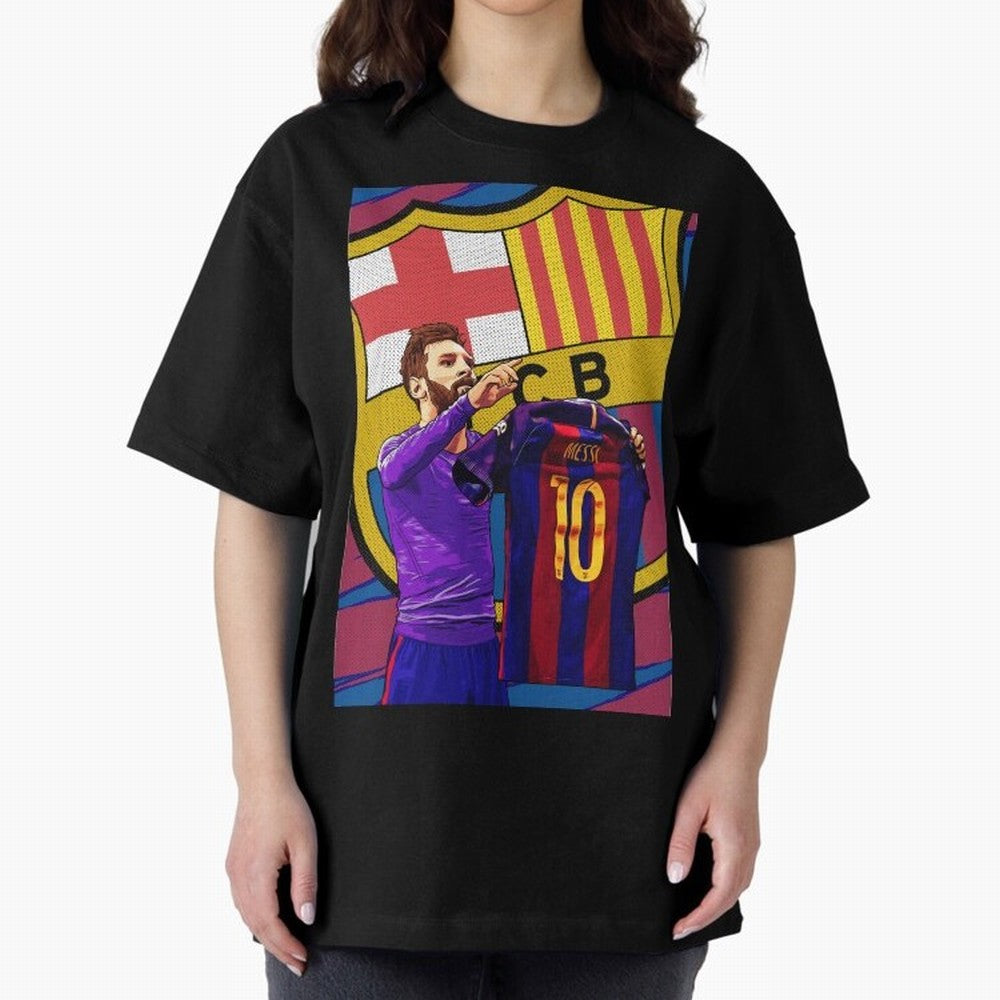 Messi Goat in FC Barcelna Premium T-Shirt Unlock the FIFA World Cup 2026 Group Stage Journey through Haaland and Mbappe Highlights, Portugal, Spain and Germany Pride, Retro Football Energy, Iconic Rivalries, Trophy Chase Drama and Stadium