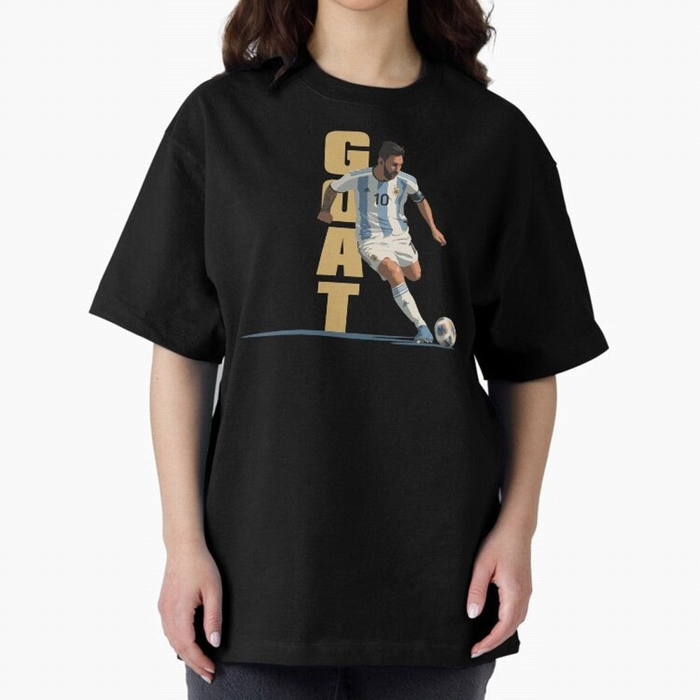 Messi in action GOAT Minimalist Graphic Premium T-Shirt Keep the Legacy of Global Football Passion for FIFA World Cup 2026, Capturing Haaland and Mbappe, France and Portugal, Stadium Memories, Football Loyalty, International Chants and Championship