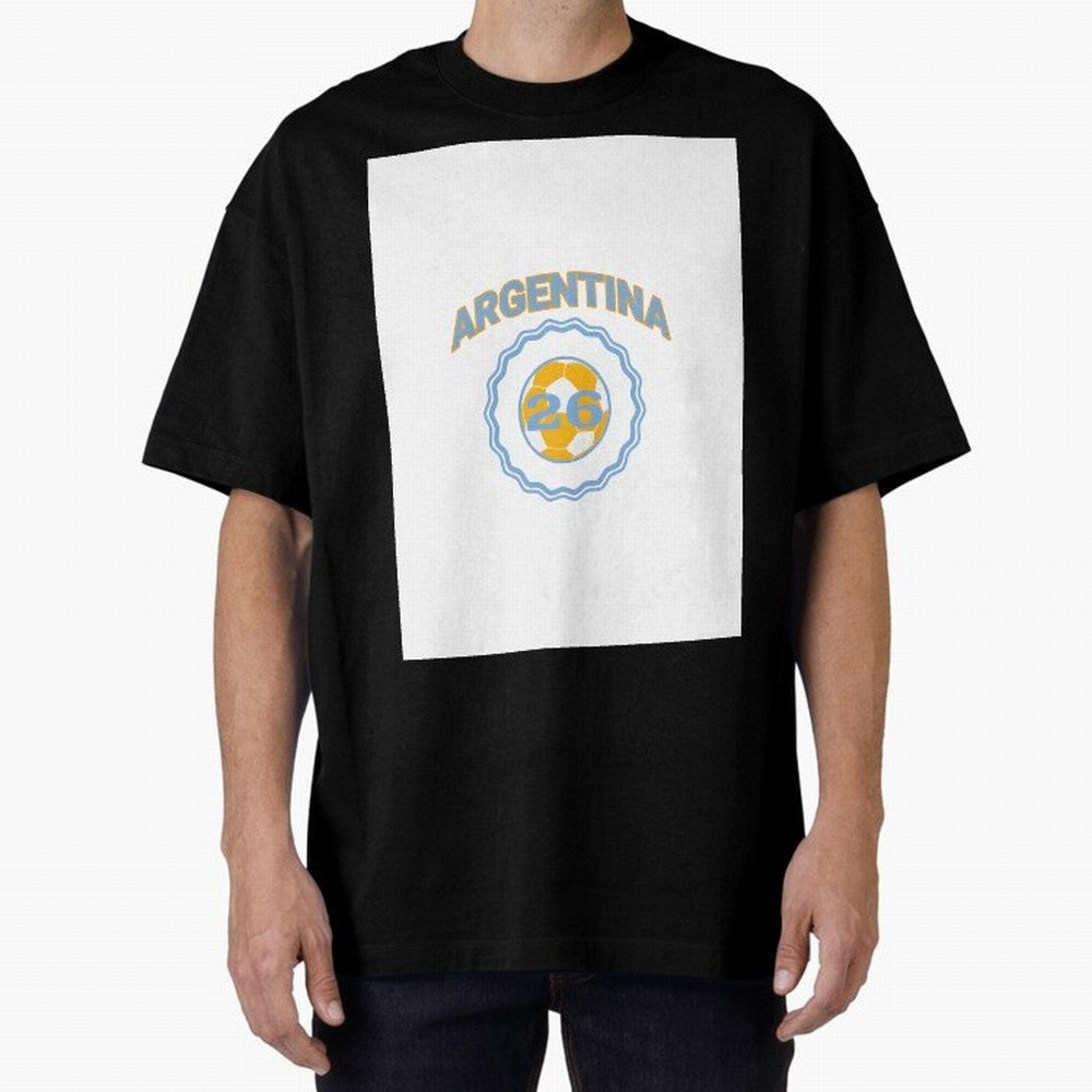 Argentina 2026 world cup soccer badge Graphic T-Shirt Celebrate Global Passion for Global Football Passion for FIFA World Cup 2026 USA Canada Mexico, Highlighting Haaland and Mbappe, France, Global Supporter Spirit, Legendary Goals, National Colors