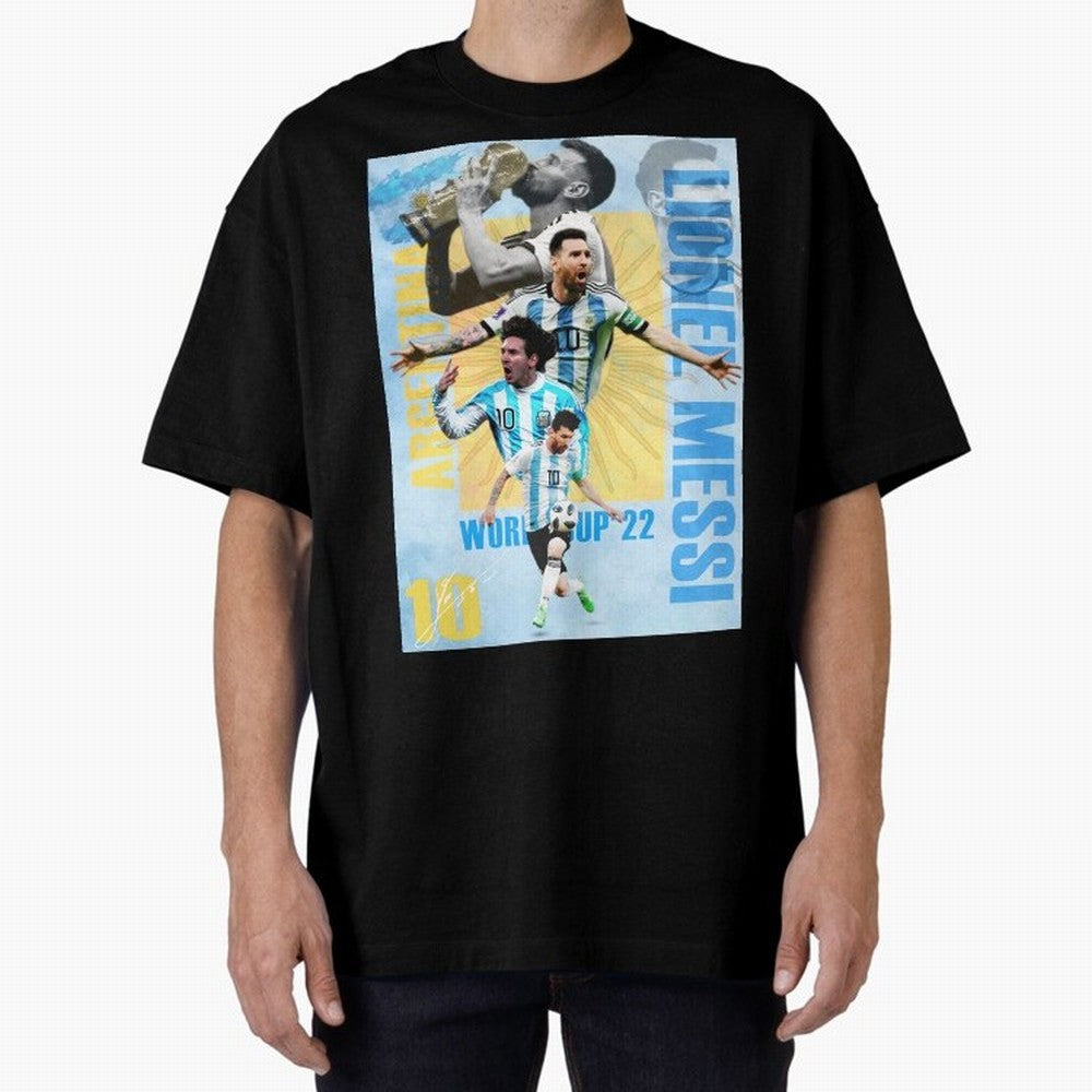 Lionel Messi Argentina World Cup Victory Poster - 2022 Soccer Champion Wall Art Premium T-Shirt Honor Global Football Passion for FIFA World Cup 2026, Inspired by Messi and Cristiano Ronaldo, Portugal, Sports Nostalgia, International Competition,